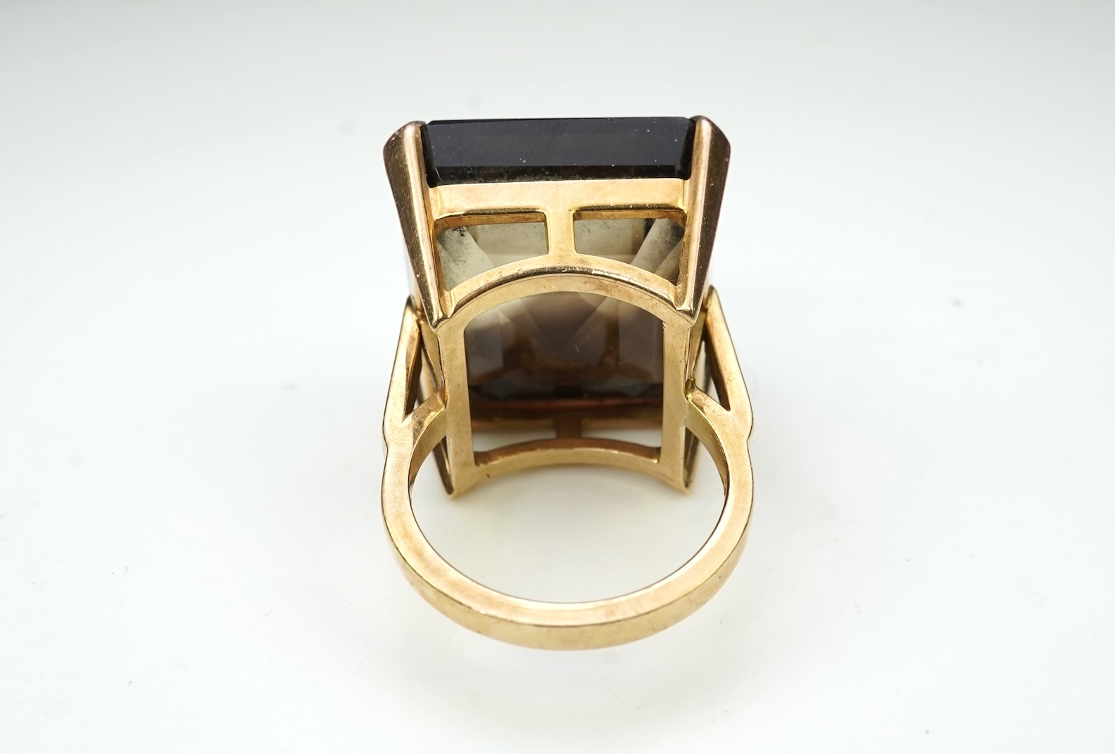 A smoky quartz cocktail ring